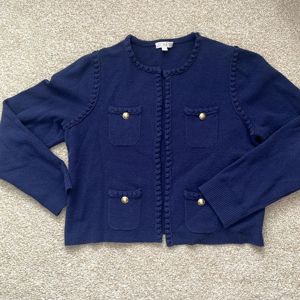 J Crew cardigan, blue l, size XL